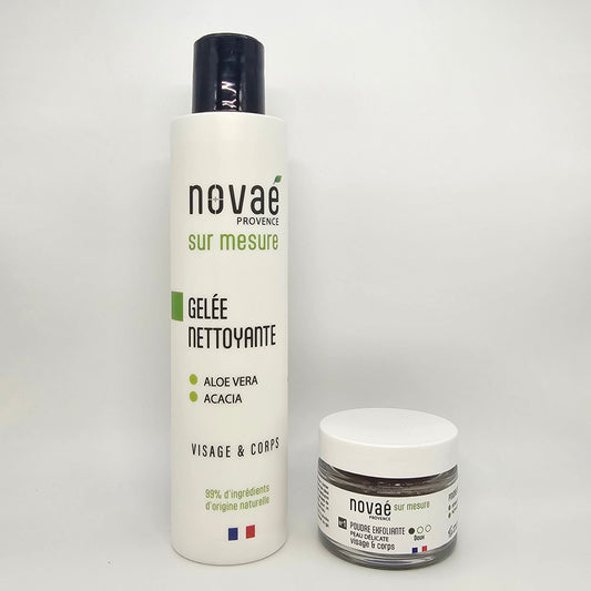 Duo Nettoyant & Exfoliant Peau Délicate
