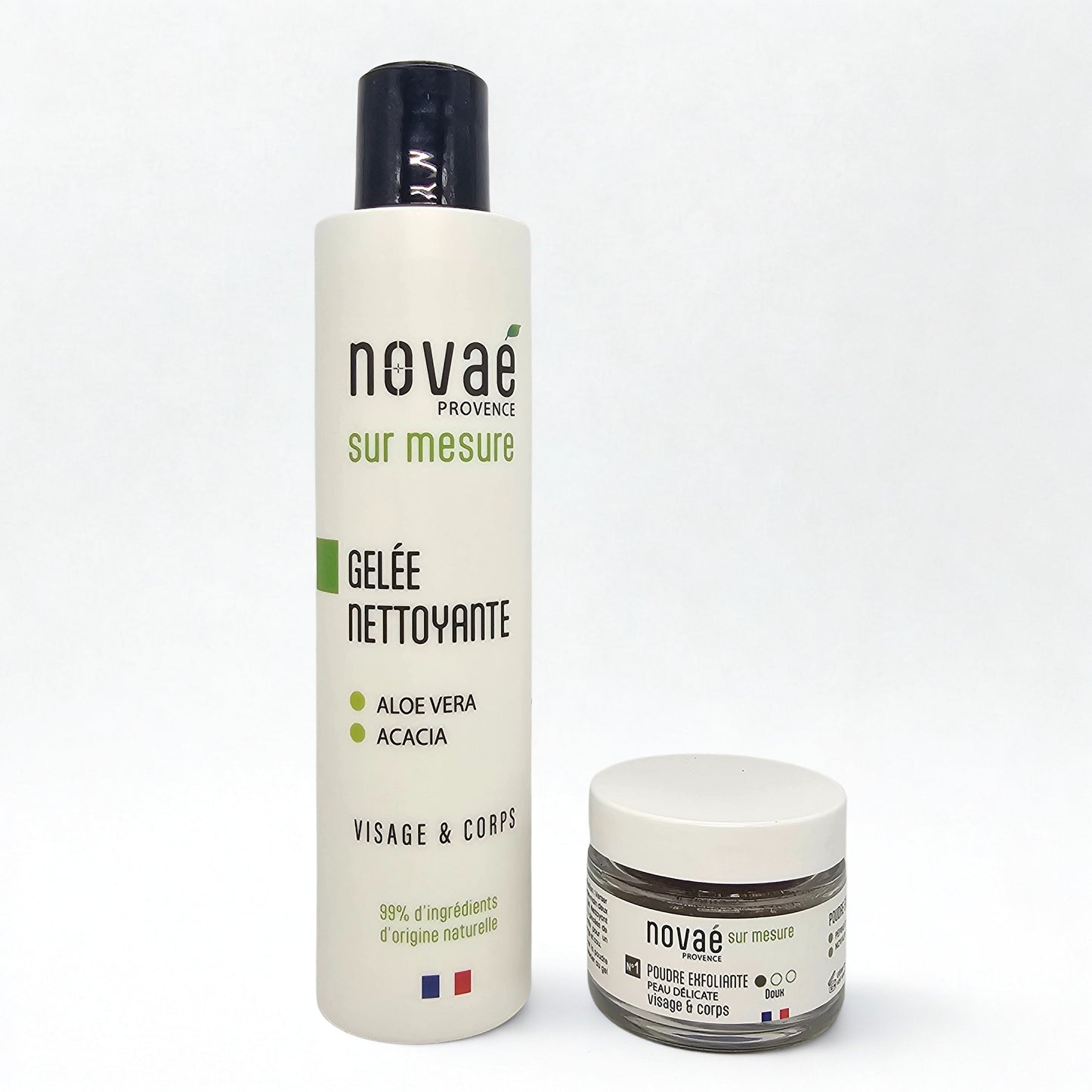 Duo Nettoyant & Exfoliant Peau Délicate
